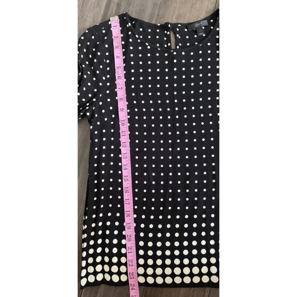J. Crew Women's Black White Polka Dot Blouse Size 4 Long Sleeve Professional - Picture 5 of 6